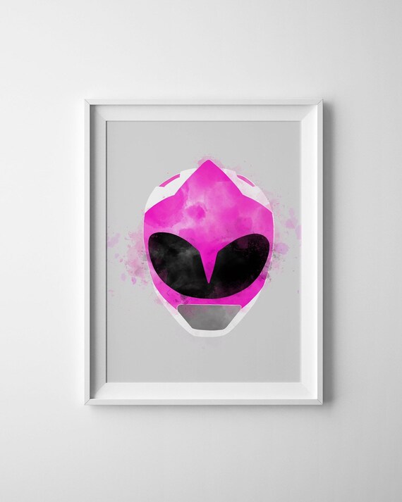 Mighty Morphint Pink Power Ranger Helmet Minimalistic Etsy