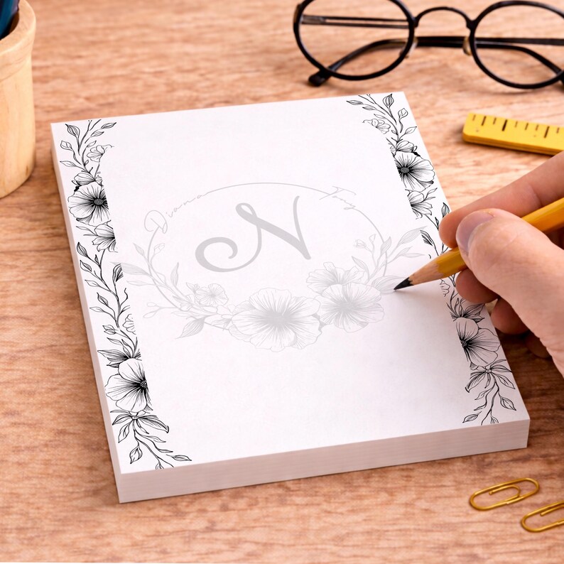 Floral Notepad Template Bundle PNG | Printable Stationery Set ...