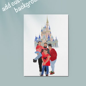 Personalized watercolor blank face photo digital art print to capture vacation moments.