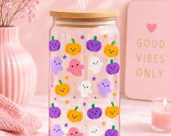 Halloween Glass Tumbler Wrap PNG | Perfect for Spookey Fans