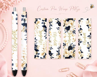 Galaxy Gold Epoxy Pen Wrap PNG Glitter Pen Waterslide Digital Download Sublimation Pen Wraps