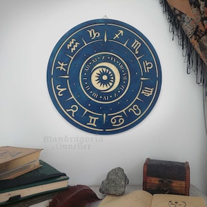 ASTROLOGY Sign Decor, Whimsigoth witch, Celestial Aesthetic Decoration, Zodiac Wall Art, Birth Chart Art, Horoscope Board.