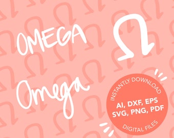 Omega Vector Bundle - 3 Style Set for Cricut & Silhouette - Cut Files for Vinyl, DIY Gifts (Digital Download)