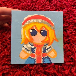 One of a Kind Touhou Project Fumo Mini Portrait Series 7 of 24: Alice Margatroid 4x4in Painting