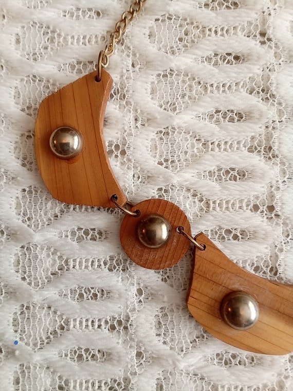 Retro Wood Necklace - image 1