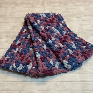 Berries & Cream Scarf | Cozy Blanket Yarn Scarf | Berry Variegated Scarf