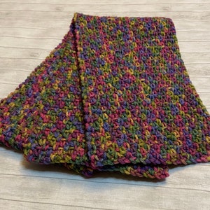 Crochet Scarf | Rainbow Scarf | Linen Stitch Scarf