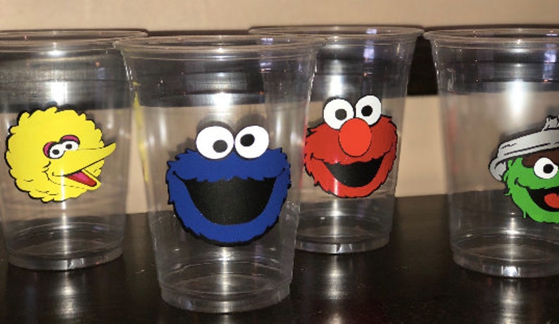 Sesame Street Party Cups Party Favors Birthday Party 1st Etsy