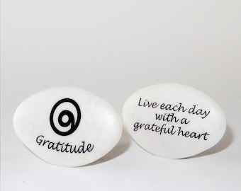 Unique Double-sided Engraved Pocket Stone, Appreciation Gift, Thank You Gratitude Rock, Friendship Gift, Gratitude Stone, Meditation Stone,