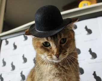 Sombrero Bowler Cat para tu gato - Mediano