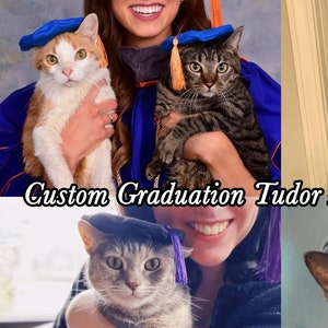 CUSTOM Graduation Tudor bonnet - Cat Hat