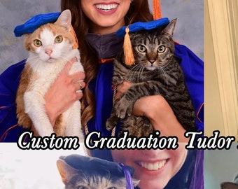 CUSTOM Graduation Tudor bonnet - Cat Hat