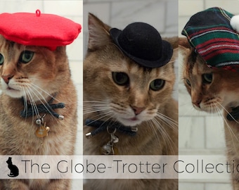 The Globe-Trotter Cat Hat Collection of 3 international Cat Hats w/ FREE shipping