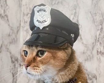 Police Hat for Cat or small dog, Cat Hat with FREE SHIPPING Cop Hat