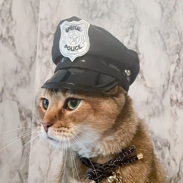 Police Hat for Cat or small dog, Cat Hat with FREE SHIPPING Cop Hat