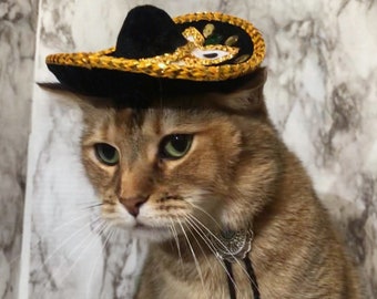 Sombrero for Cat dog or Pet, Mexican Cat Hat, Sombrero for dog with Free shipping, Bandito Cat