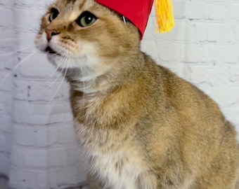 Larger Fez for your Cat, mini Fez hat for Dog or Pet - Inspired Doctor Who, Indiana Jones, Austin Powers