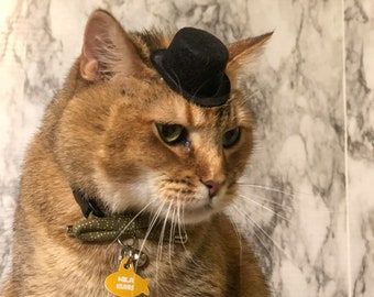 Mini Black Top Hat Cat Hat for your Cat!