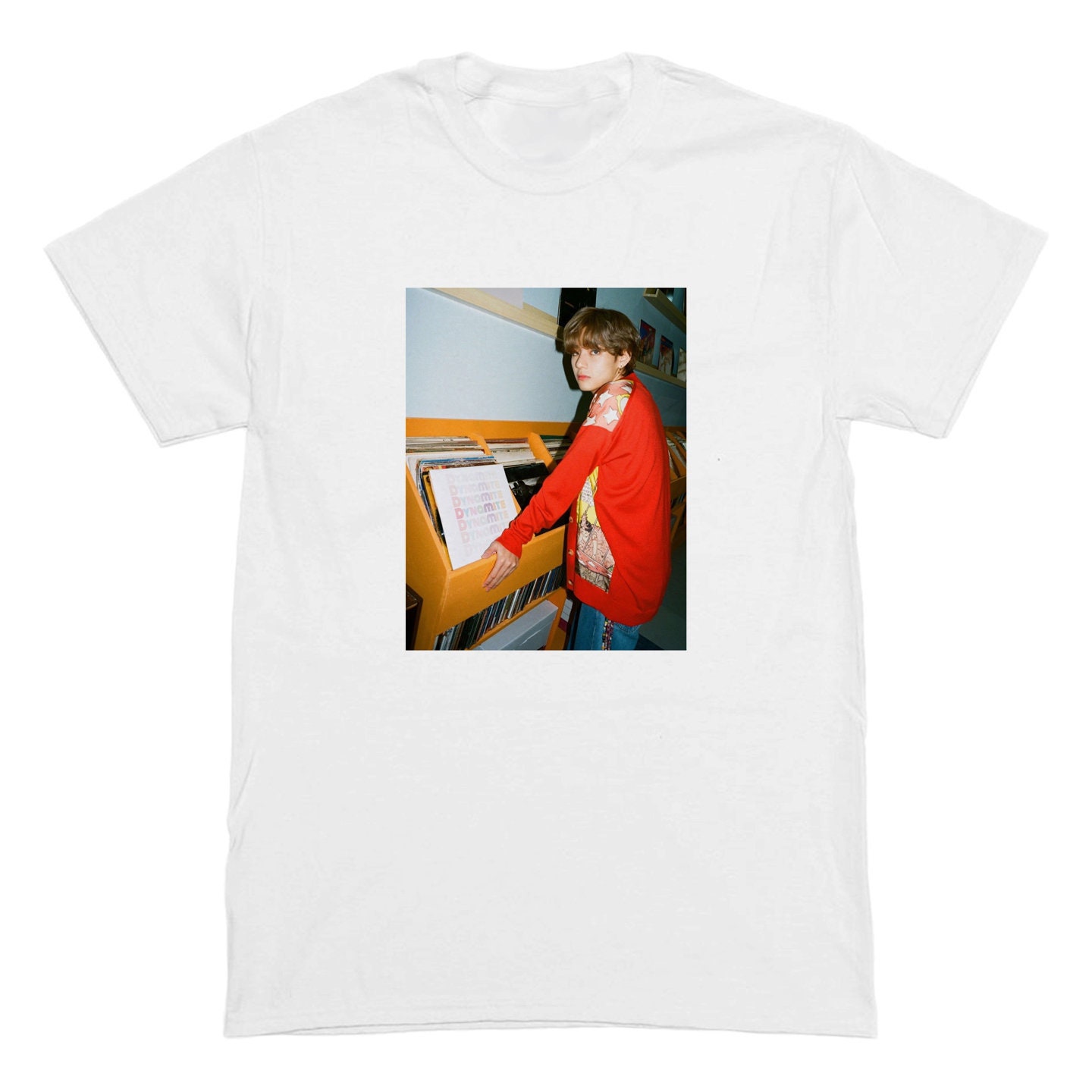bts v red shirt