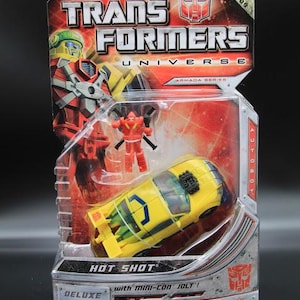 Vintage Transformer - Hot Shot with Mini Con Jolt  - Autobot - Deluxe- In Box - Vintage Toy