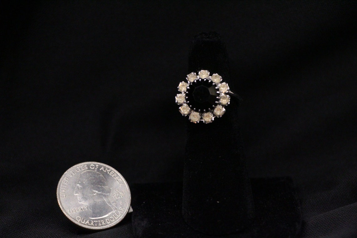 Sarah Coventry Vintage Ring VOGUE Silver with Black and Etsy