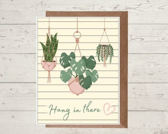 Simple Sympathy "Hang in There" Greeting Card - Greeting Card  for Friends, Family, Kids- Includes optional customization