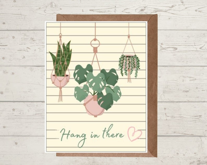 Simple Sympathy Hang in There Greeting Card Greeting Card for Friends, Family, Kids Includes optional customization image 1