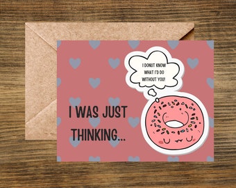 Donut (Valentine's Day Card) Greeting Card for Girlfriend, Galentine, or Boyfriend
