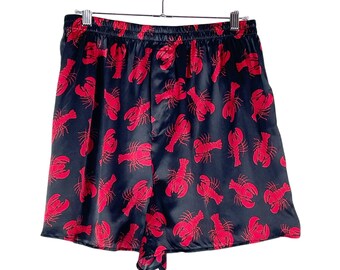 Calzoncillos bóxer de seda negra para hombre, talla XL, de Wal-Mart, estilo vintage de los 90, NUEVOS con etiqueta, marca Red Lobsters.