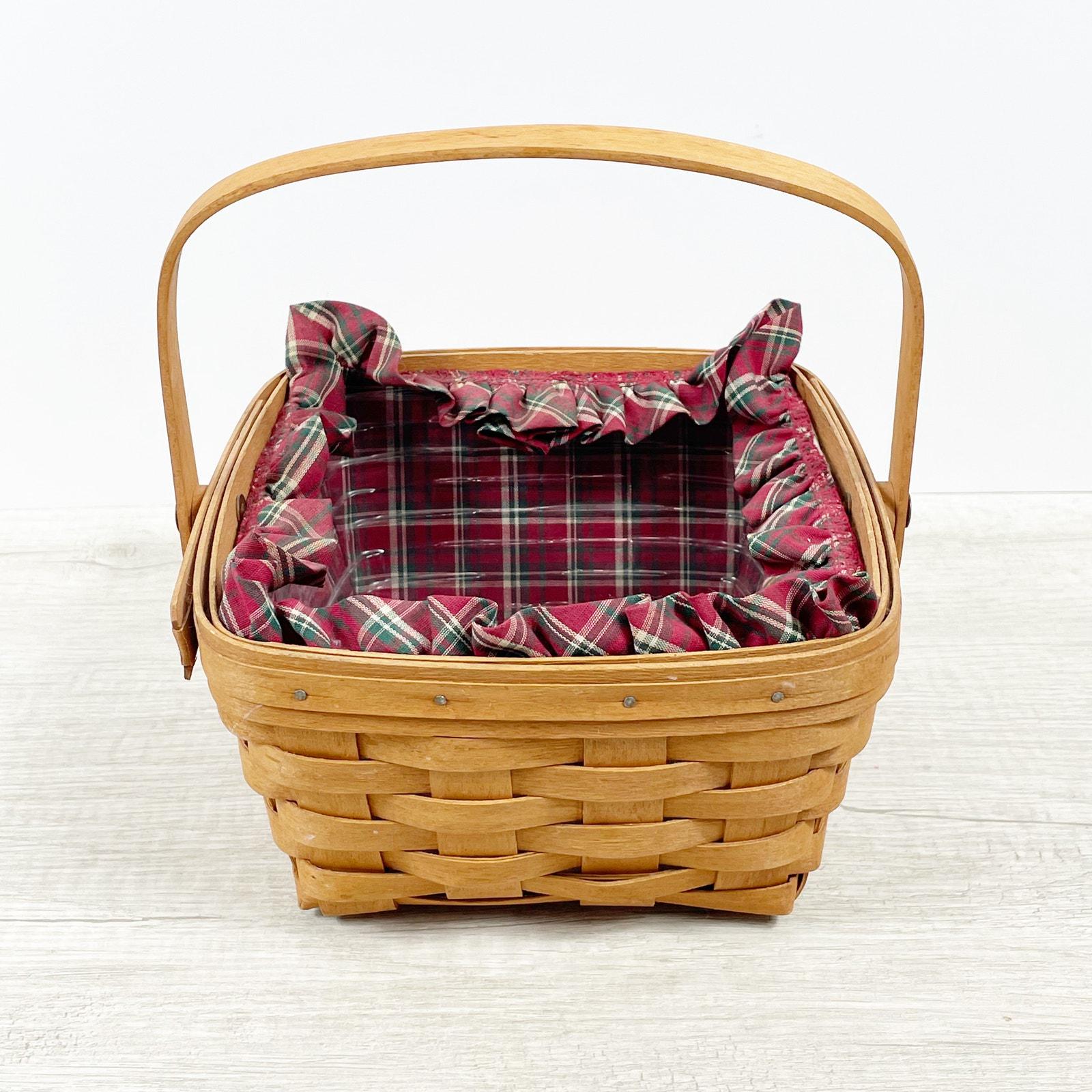 1991 Longaberger Berry Basket with Red Plaid Liner
