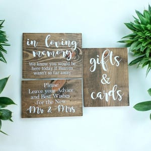 Plaques de mariage en bois massif, lot de 3, pour un souvenir affectueux, cadeaux et cartes de vœux, veuillez laisser vos conseils et meilleurs voeux aux nouveaux M. et Mme.