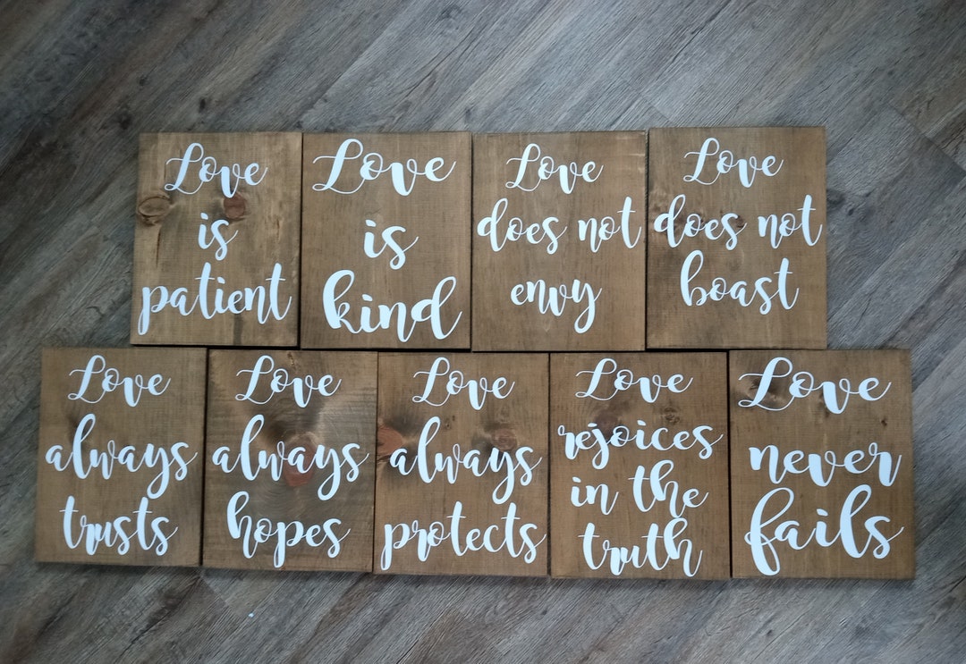 1 Corinthians 13 Rustic Aisle Wedding Signs 9 Boards Size - Etsy