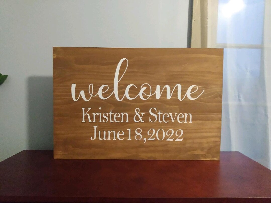 Welcome Wedding Sign, Sign Size 16x24, Customize With Names and Date - Etsy