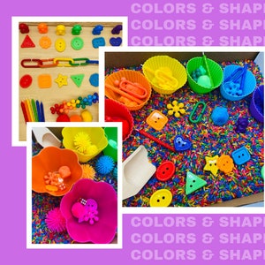 Color Sorting Sensory Bin | Rainbow Colors Sensory | Color Matching Activity | Preschool Color Kit | Kids Travel Activity | OT Sensory Kit