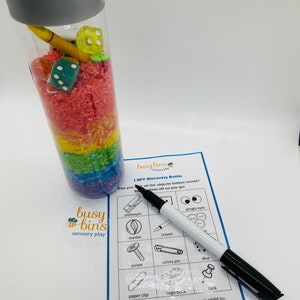 I Spy Sensory Bottle Rainbow Rice Sensory I Spy Bottle | Etsy