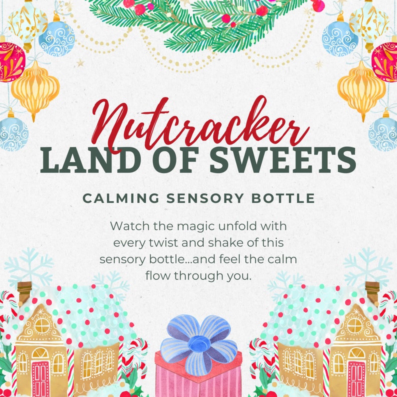 Nutcracker Calming Sensory Bottle Land of Sweets Candyland Calming