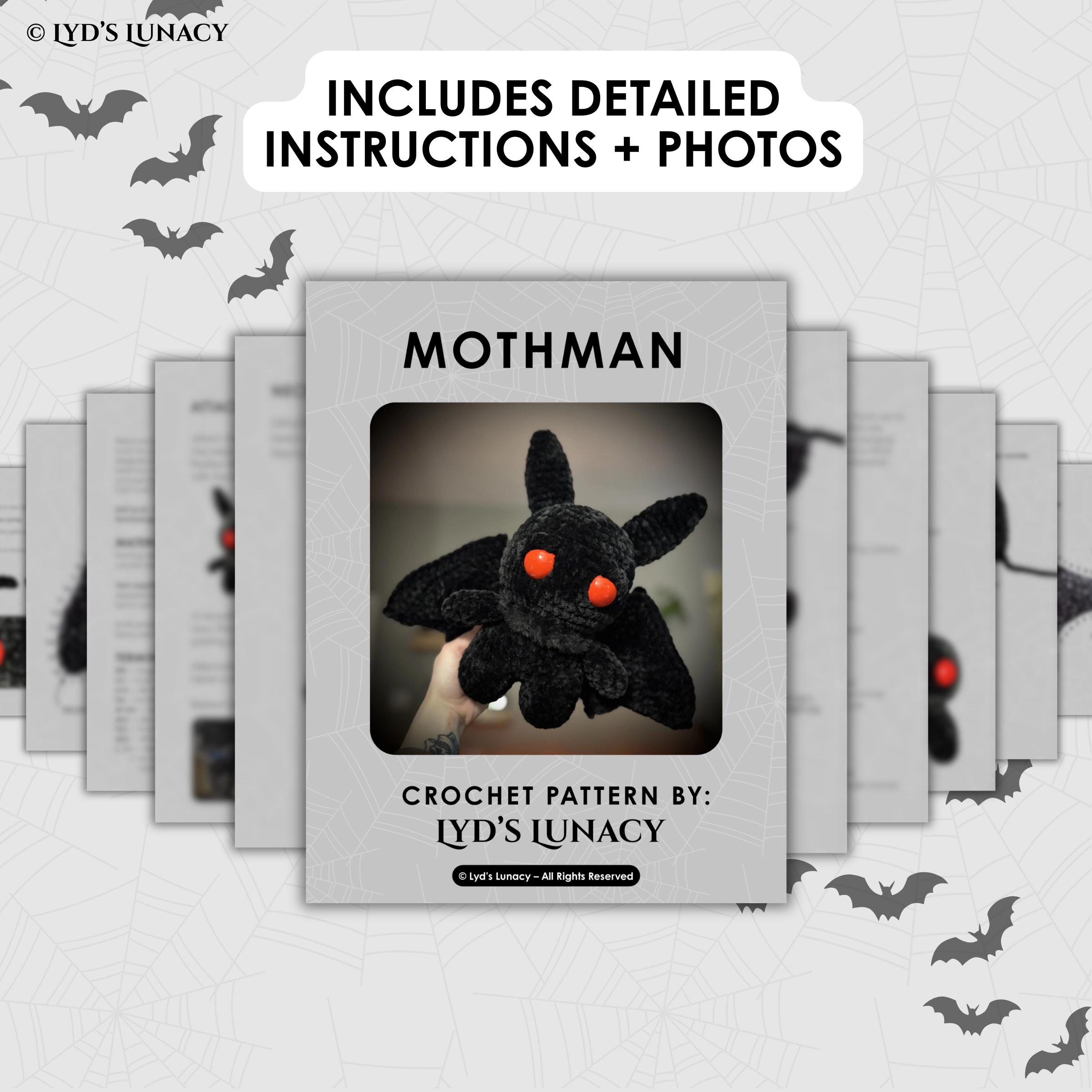 Mothman Crochet Pattern | Plush Amigurumi Toy (PDF) - Etsy
