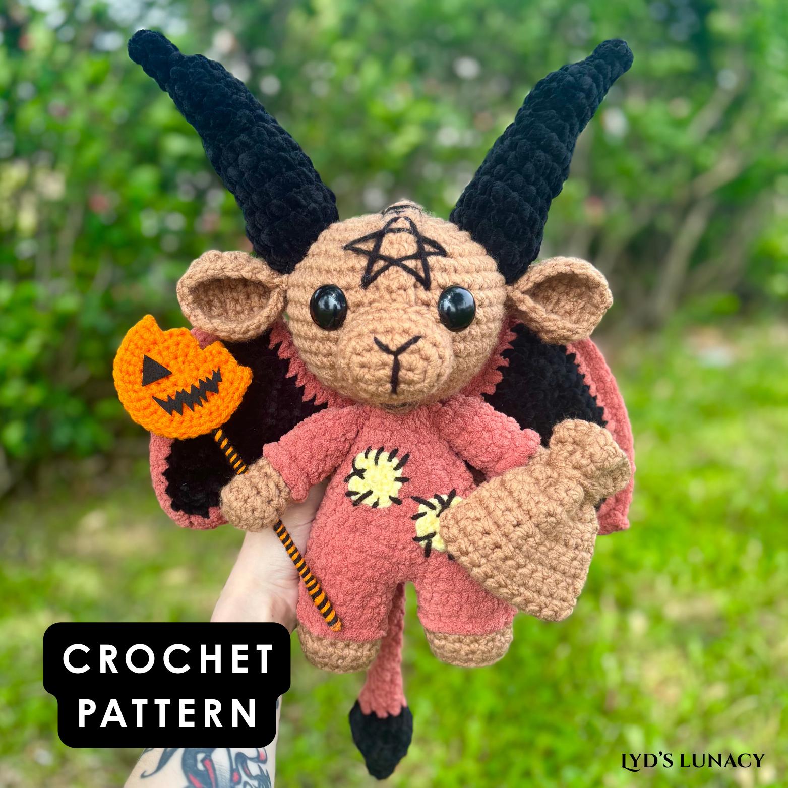 Baphomet Crochet Pattern PDF: Occult Halloween Goat Amigurumi | by