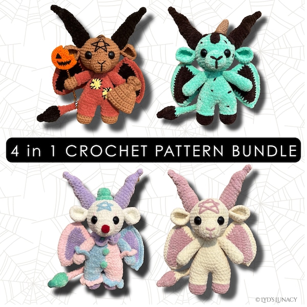 Pacchetto di schemi all'uncinetto Baphomet: peluche amigurumi di capra occulta (download PDF) / di Lyd's Lunacy