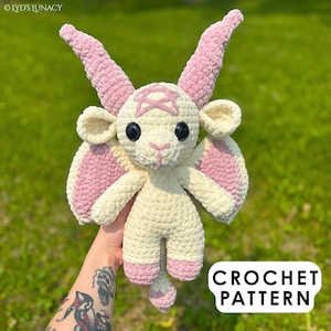 Base Baphomet Halloween Crochet Pattern PDF by Lyds Lunacy | Occult Amigurumi Goat Plush | Spooky Goth Decor