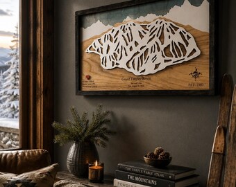 Grand Targhee Ski Map | Wooden Trail Map | Grand Targhee Resort Wyoming | Ski Decor | Ski Gift | Mountain Wall Art