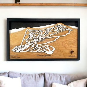 Whiteface Mountain, New York- Ski Trail Map, Ski Decor, Ski Trail Art, 3D Layered Mountain Map, Snowboard Decor