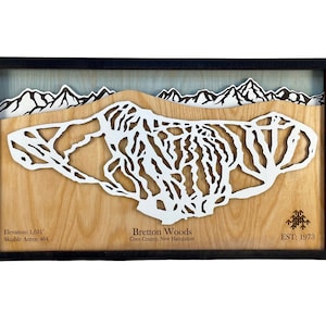 Custom Ski Trail Map Mountains, Ski, Snowboarding, Ski House Decor, Trails, 3D Layered Ski Map image 10