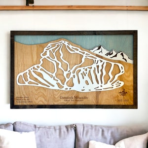 Gunstock Mountain, New Hampshire: Skihütte, Ski Haus Dekor, 3D Schicht Berge, Snowboard Dekor