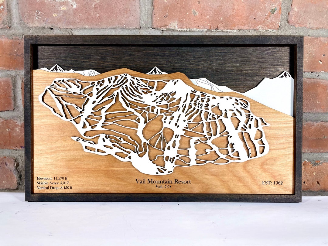 Vail Mountain Resort Vail CO Ski Trail Map Mountain Map - Etsy