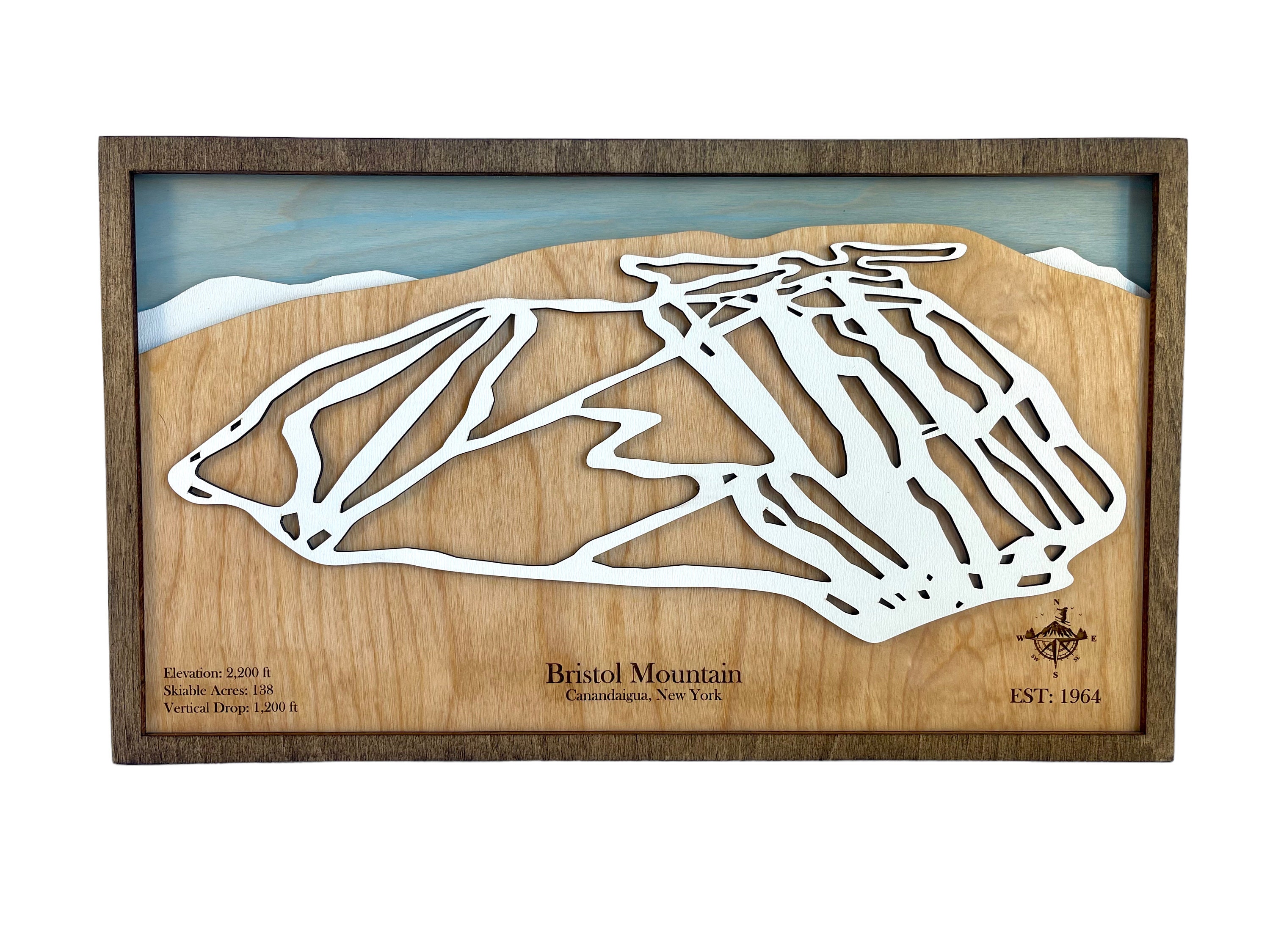 Bristol Mountain Ski Trail Map: 3D Layered Wood Art - Etsy