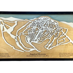 Custom Ski Trail Map Mountains, Ski, Snowboarding, Ski House Decor, Trails, 3D Layered Ski Map image 4