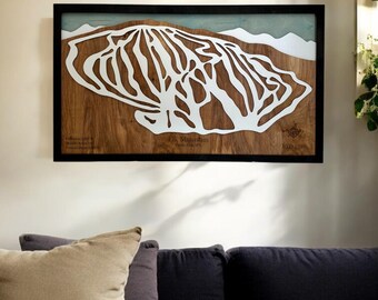 Elk Mountain Pennsylvania Ski Map: 3D Layered Wood Art