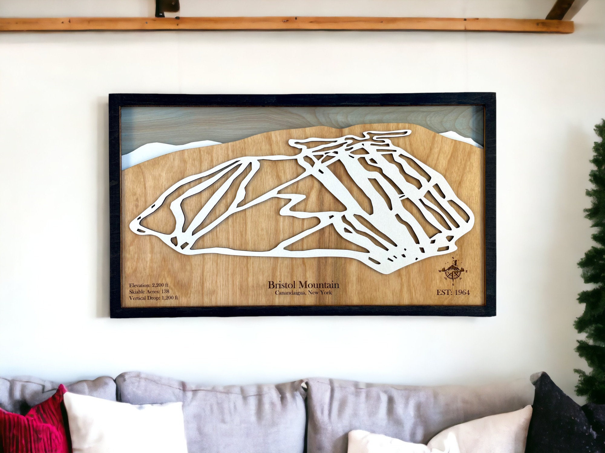 Bristol Mountain Ski Trail Map: 3D Layered Wood Art - Etsy