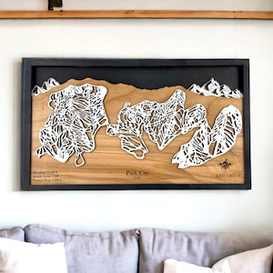 Park City Mountain, Park City, Utah - Ski Trail Map, Ski Decor, Ski Trail Art, 3D Layered Mountain Map, Snowboard Decor